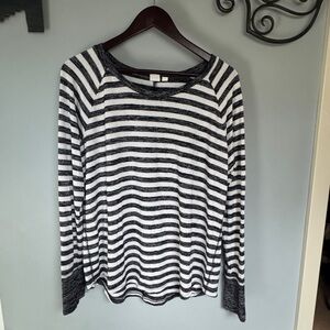 GAP Black & White Striped Long Sleeve Top